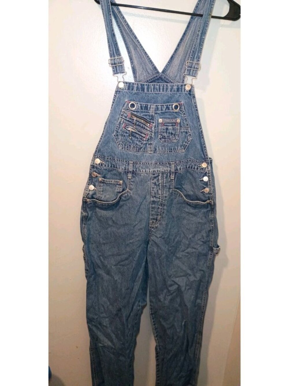 Vintage 90s Y2K Revolt Blue Denim Overalls Size Large Grunge Streetwear Skater